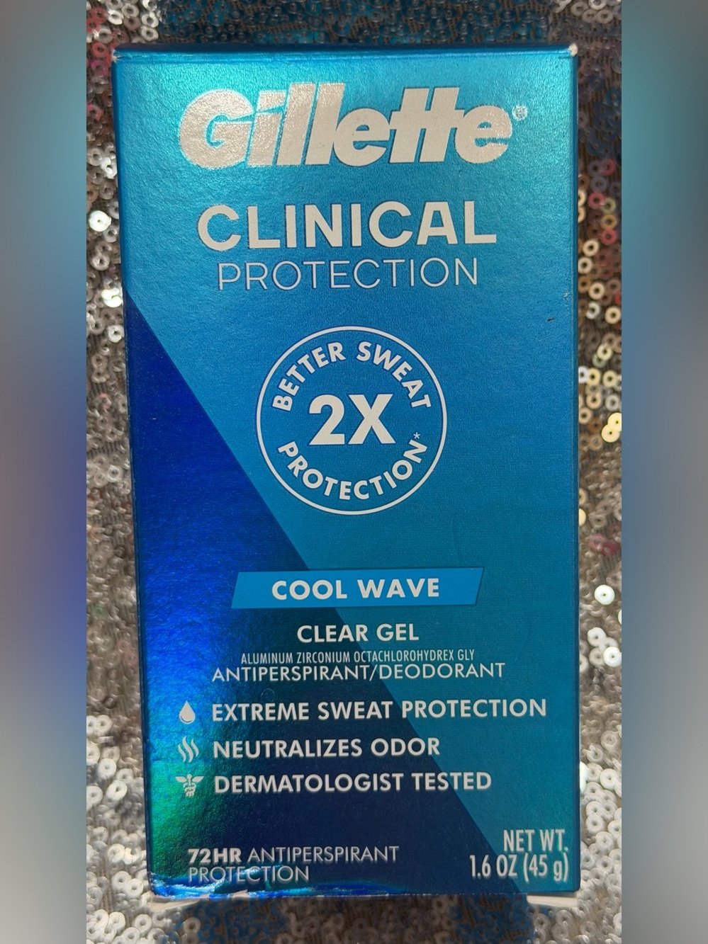 Gillette Clinical Protection Antiperspirant Clear Gel - Cool Wave Blue